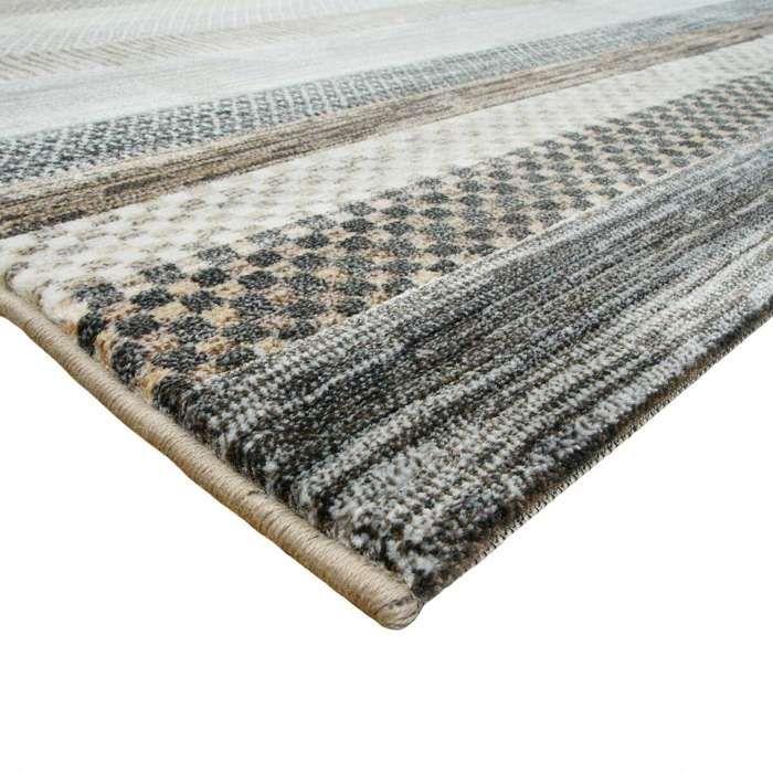 Tapis salon moderne scandinave lignes marron 160x230