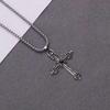 European-American Trendy Cross Necklace: Titanium Steel Hip Hop Pendant, Unisex Sweater Chain for Students.