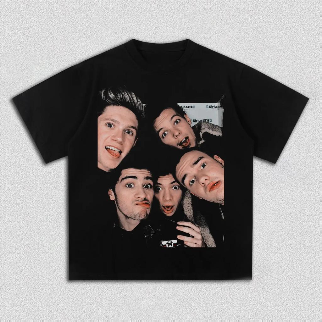One Direction member Harry Styles graphics 100%cotton men's shirt Summer O-neck Women's Y2k Hip