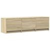 TV Stand with LED Lighting Sonoma Oak Finish 140 x 34 x 40 cm