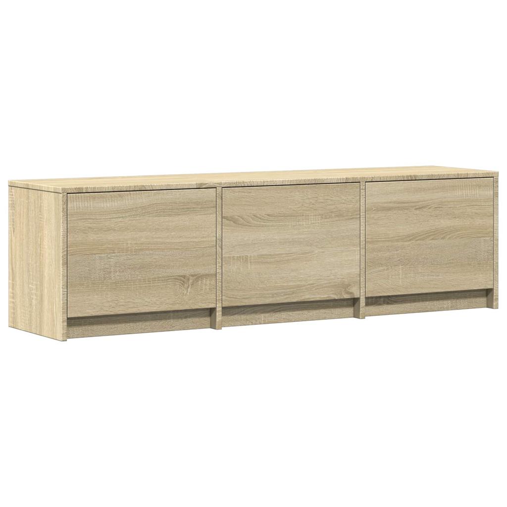 TV Stand with LED Lighting Sonoma Oak Finish 140 x 34 x 40 cm