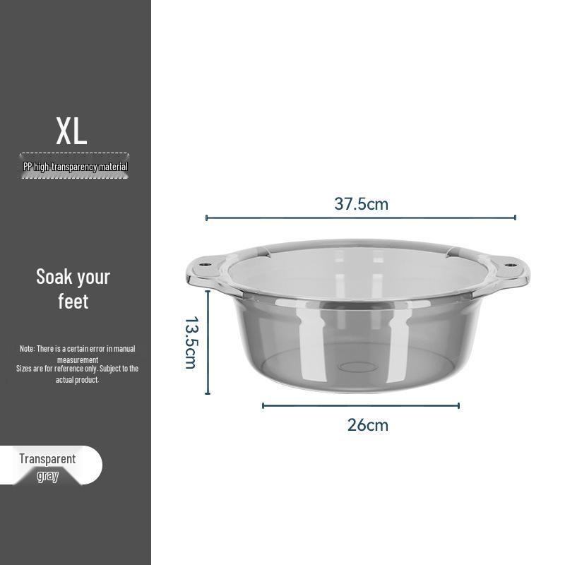 Large Durable Transparent Plastic Household Basin for Face Washing, Laundry, and Kitchen Use