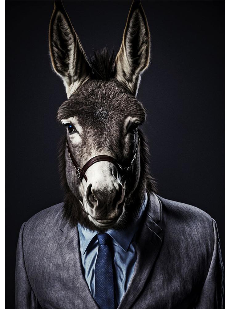 Mode Business Anzug Tiere Eule Affe Elefant Porträt Leinwand Malerei Poster Druck Wand Kunst Für Wohnzimmer Wohnkultur