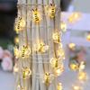 Cute Little Bee LED String Lights 2m 20LED Waterproof Bees Fairy String Lights Plastic Bee Flower Lights Christmas Decoration