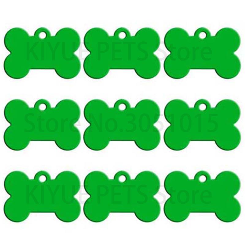 Wholesale 100Pcs Bone Dog ID Tag Engraving Pet Dog ID Tags Collars Bone Name Number Tags Customized Anodizing aluminum Puppy Tag