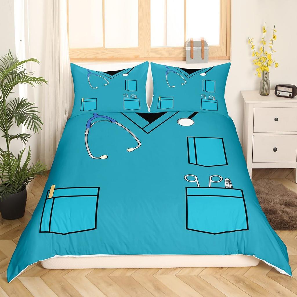 Duvet Covers For Want To Be Doctors Kids Teens Queen King Size Lightweight Down Room Decor 2 Pillowcases 1 Duvet Cover No Quilt