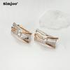 SIMJOO Zircon Earrings Rose Gold Color Hollow Earrings for Women