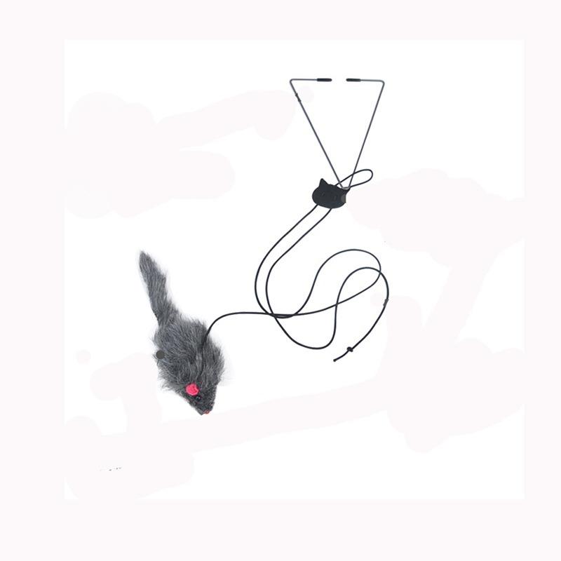 Interactive Door Hanging Cat Toy with Black Mouse Teaser - Entertain and Exercise Your Cat Toy for Indoor Cats Play Supplies