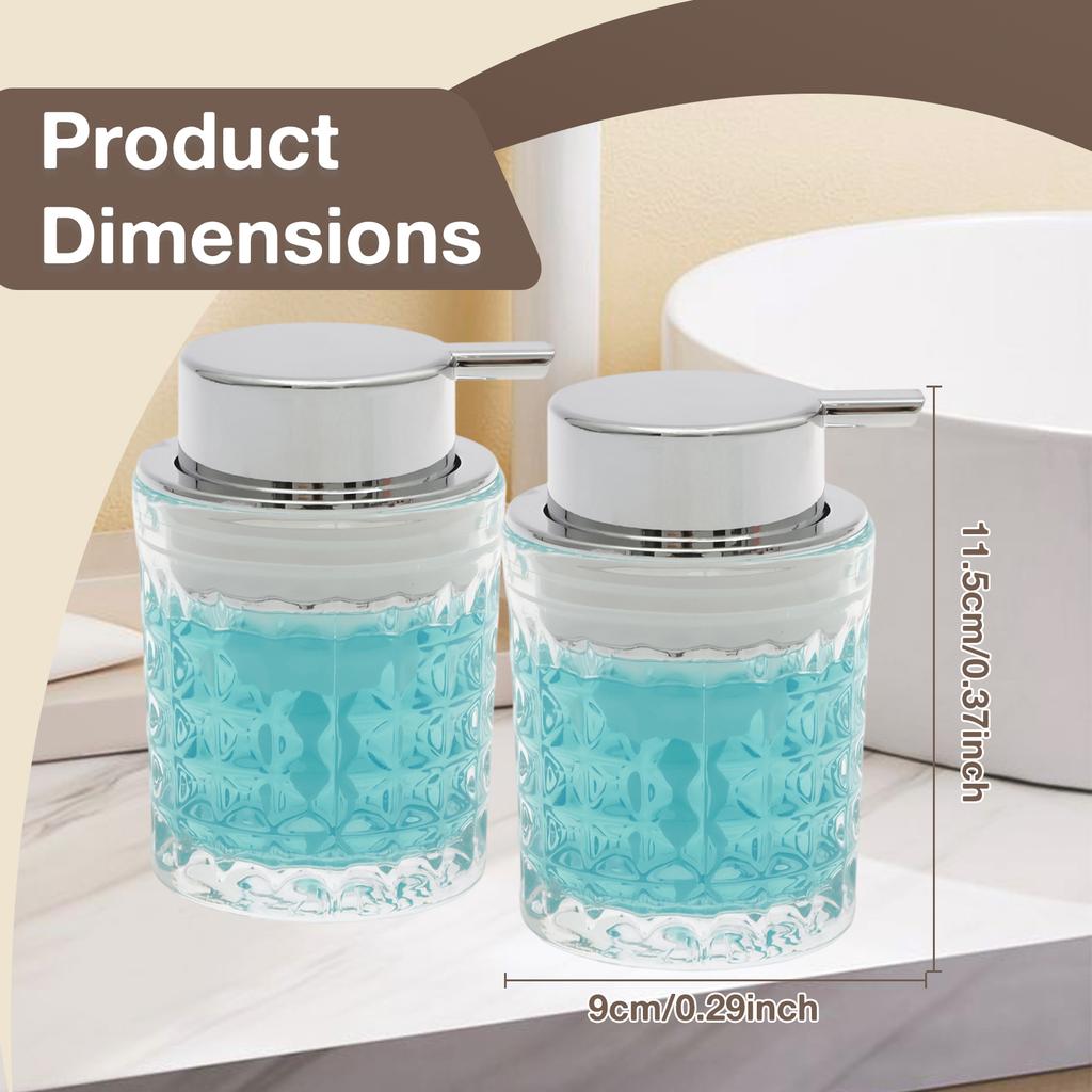 1/2Pcs Soap Dispenser 200ml Hand Foaming Dispenser with Metal Pump Portable Transparent Soap Foam Bottle for Kitchen Bathroom