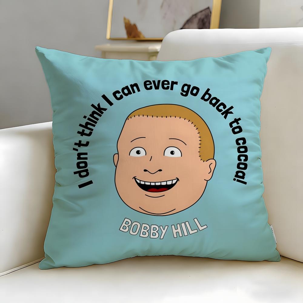 Classic Cartoon King of The Hill Cushion Cover Soft  EasyWash Pillow Case  Versatile for Couch Bed Travel and Office