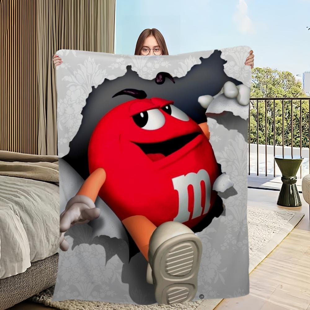 Lustige M-M&M-M’s Skikomfort warm Weich Zuhause Kinder Mittagessen Decke Geeignet für Wohnzimmer Büro Tägliches Reisen Geschenke