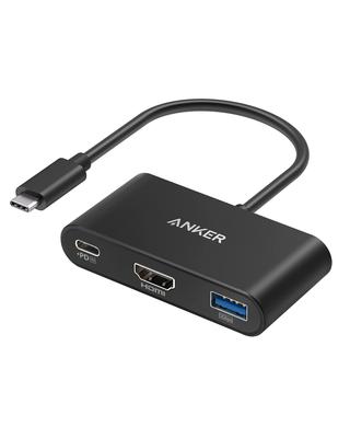 Anker PowerExpand Hub with 4K HDMI Output 90W PD USB iPad MacBook XPS Note and More 3-in-1 USB-C Support, Port, Pass-Through Charging, Compatible,