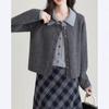 Fake Two-piece College-style Knitted Cardigan Women's Autumn and Winter Temperament Age-reducing Retro Versatile Sweater Jacket Women