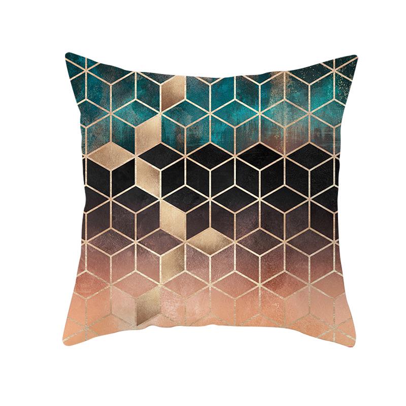 Geometric Sofa Pillow Cover Peach Skin Creative Home Office Cushion Cover Car Cushion