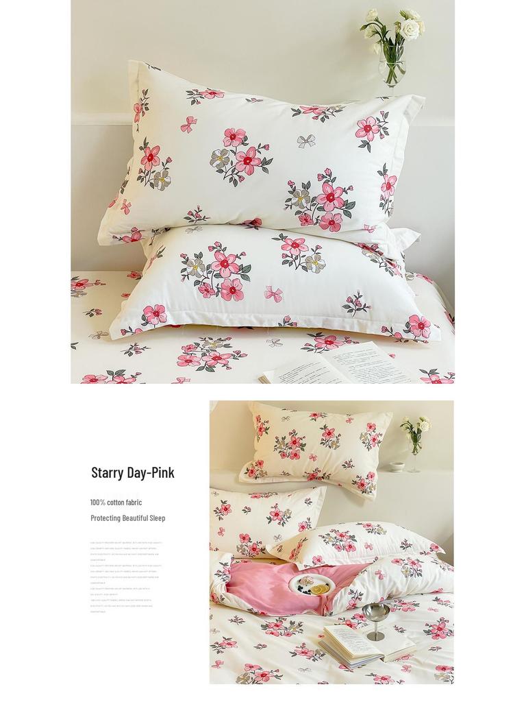 2025 New Style Pure Cotton Pillowcase Set: Simple Twill 48x74 Household Cover (Set of 2)