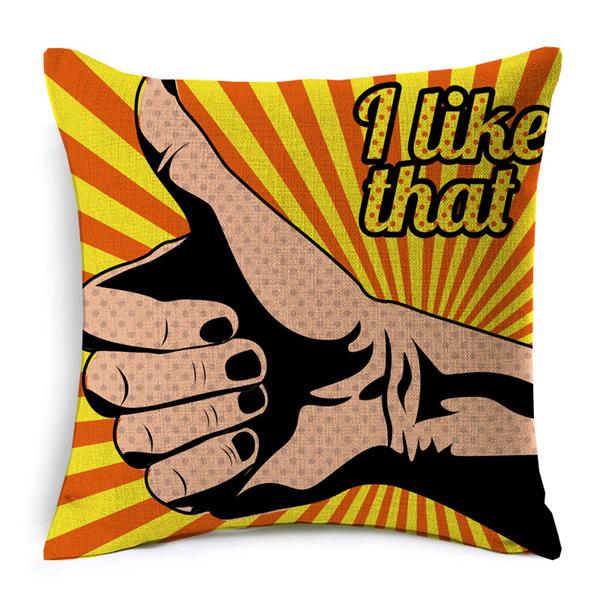 Cotton Linen Throw Pillow Cover American Pop Art Cushion Cover Pow Bang Wow Love Pineapple Modern Decorative Sofa Cushion Covers