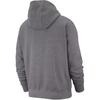 Nike Sudadera con capucha cómoda de manga larga con cremallera y logo del club para hombre, gris carbón 804389-071