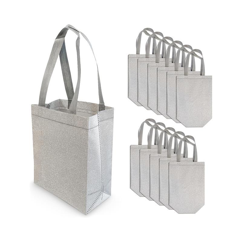 6pcs/set,20*25*10cm,7.87*9.84*3.94 Inches,reusable,small Gift Bags with Handles,glitter,suitable for Birthday,bridesmaid,party Gifts,grocery Shopping