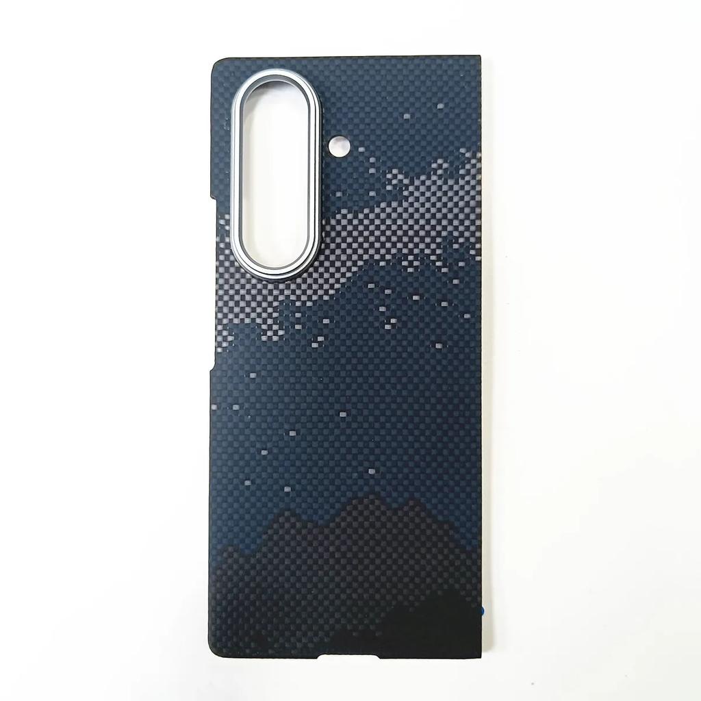 Real Aramid Carbon Fiber For Magsafe Case For Samsung Galaxy Z TriFold Matte Magnetic Woven Scenery View Shockproof Back Cover