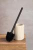 KENYA Ceramic Cream Black Toilet Brush with Holder