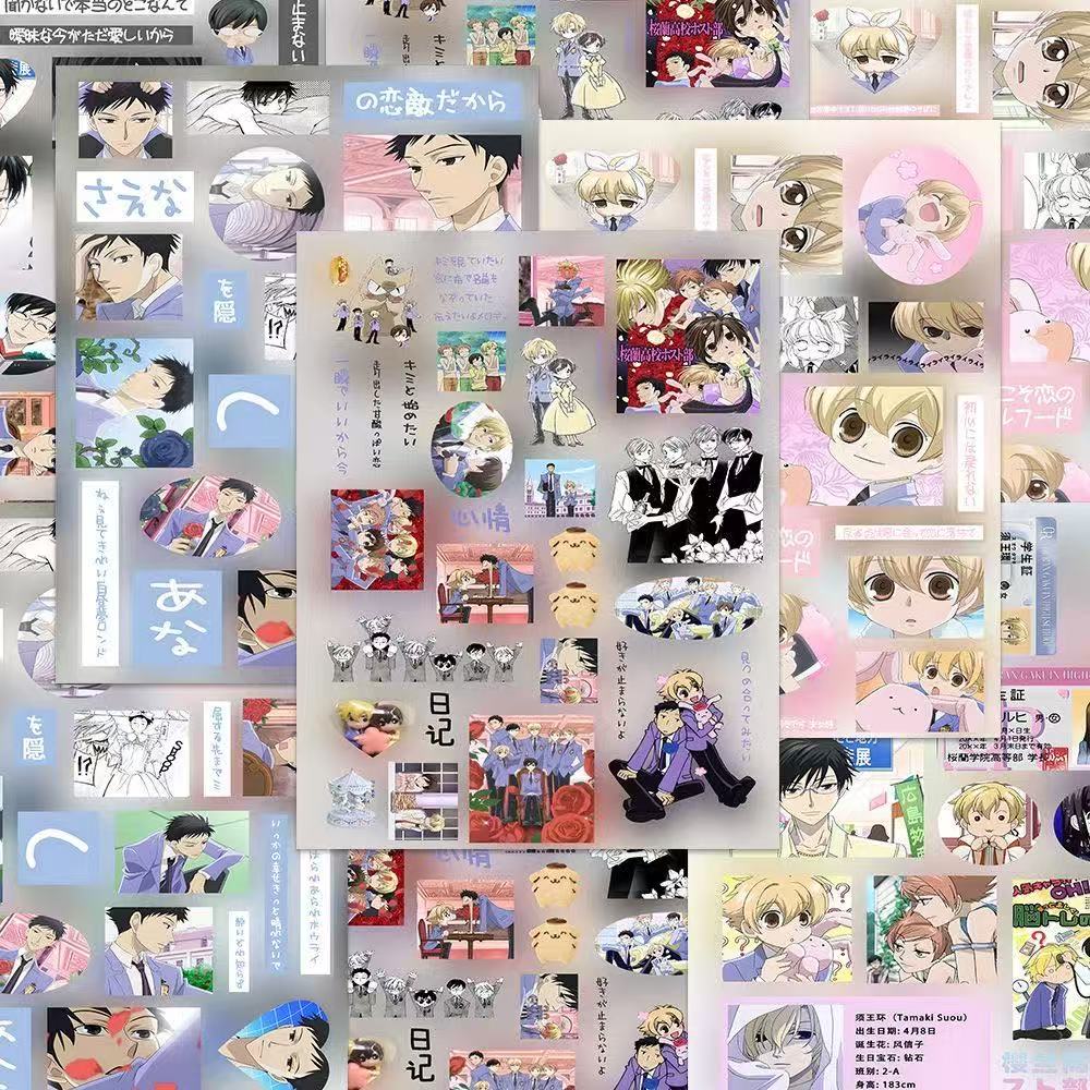8pc Stickers Ouran High School Collage Two-dimensional Animation Character Sticker Book Cute Creative Decoration Notebook Gift