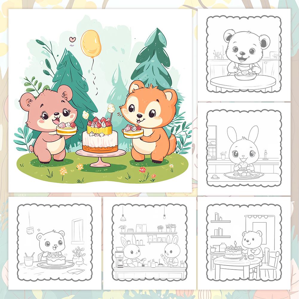 1pc,Animal Colouring Book - Teen Colouring Book - 30 Sheets, 8.3x 8.3 inches, Adult Stress Relief, Birthday, Holiday Party Gift