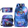 Game Peripheral Printed Laptop Backpack Set for Students, Anti-Weather Casual Bookbag with Pencil Case