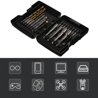 Súprava vrtákov 20ks Sada skrutkovacích bitov Sada rázových unášačov do dreva, kovu, ocele a bezpečnosti