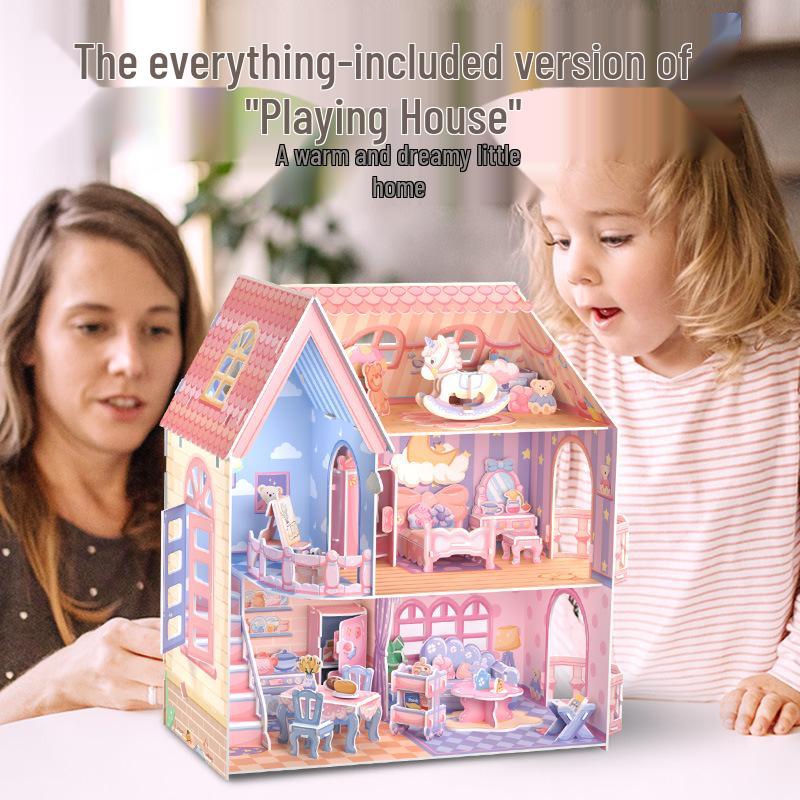 

Otaku Cottage Girl s House 3D Puzzle: Rubik’s Cube Blind Box Figurine Assembly Toy