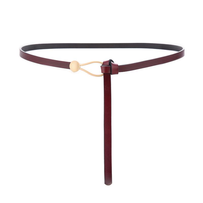 Leather Waist Belt For Dress With Steel Buckle And Vintage Style For Women