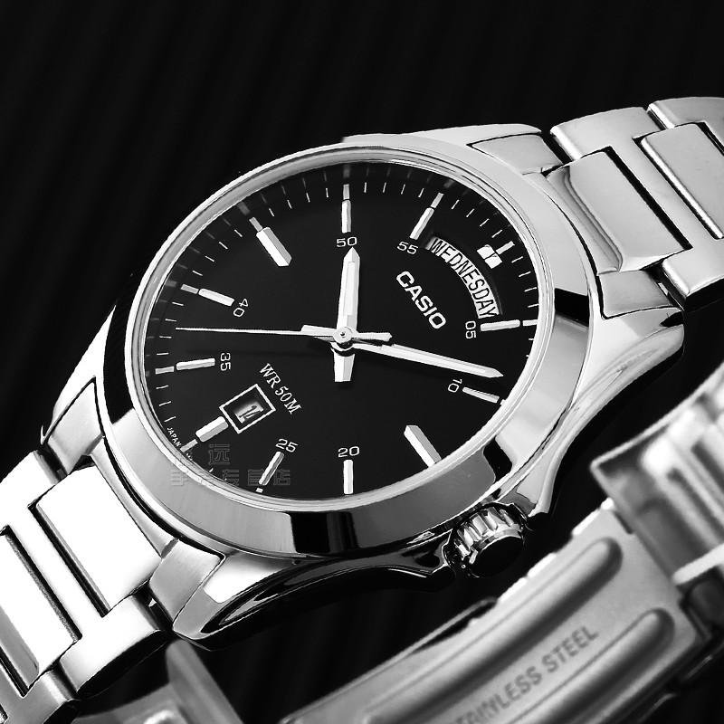 Casio Standard Series 50M Waterproof Fashionable Versatile Quartz Movement Stainless Steel Strap Mens Watch Black Dial Men watches MTP-1370D-1A1