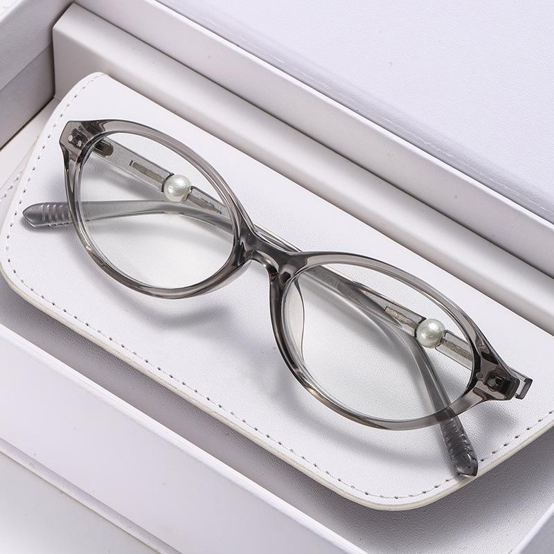 Small-Frame Oval Presbyopia Glasses for Women Simple Versatile High-Definition Blue Light Blocking Far Sight Glasses 0 To +4.0