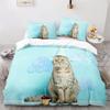 Set Copripiumino Gatto Arancione Matrimoniale Queen Size Motivo Animali Carini Poliestere Copripiumino Coperta Trapuntata Per Bambini Adolescenti Set Biancheria da Letto