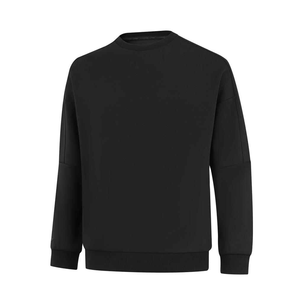 Li Ning Group Purchase Series Round Neck Pullover Solid Color Loose Comfortable Versatile Casual Simple Sweatshirt Men sweatshirt AWDV299-1