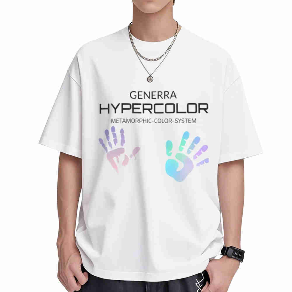 Generra Hypercolor Metamorphic Color System Gradient Handprint Short Sleeve Tee 100% Cotton T-Shirt