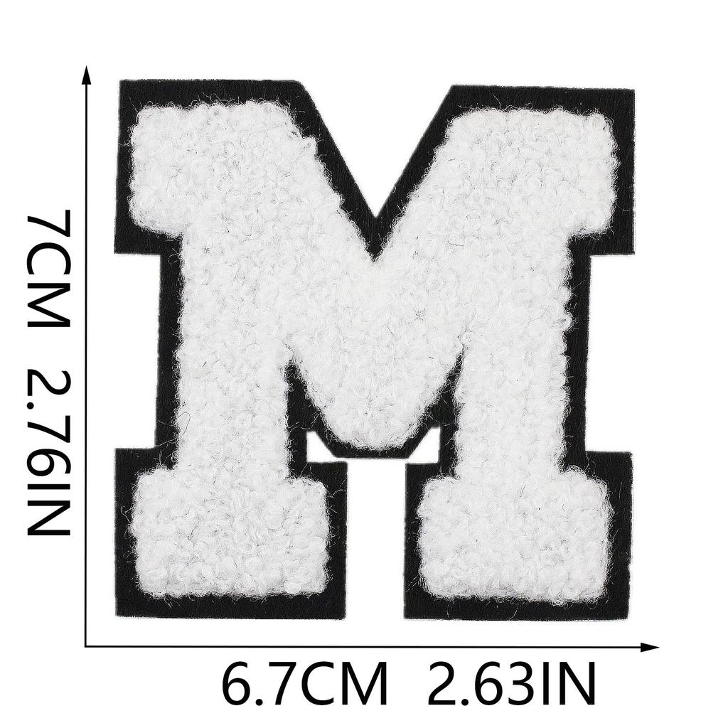 White 7Cm English Letter Embroidery Cloth Sticker Computer Embroidery Label Clothing Accessories Decorative Embroidery Sticker Ironing Stamp