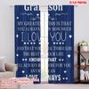 2pcs,2D Plane Printing Popular Curtains To Grandsons Heart Polyester (without Rod) Outdoor Decorations Ldeal for Bedroom Living