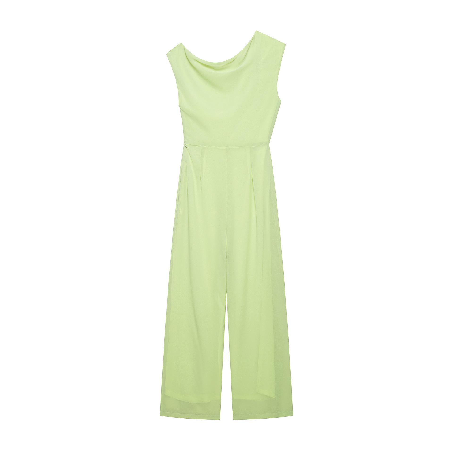 European and American women s clothing popular fashion irregular slanted shoulder top trousers jumpsuit S