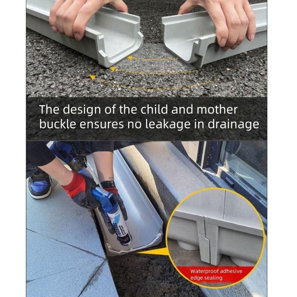 Heavy Duty Finished Drainage Ditch Single/Double Row Linear Drain Kitchen Balcony Courtyard