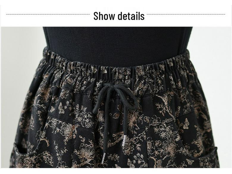 Denim-Hose mit weitem Bein in Übergröße: Elastischer Bund, Schlankmachend, Lässig, Vielseitig.