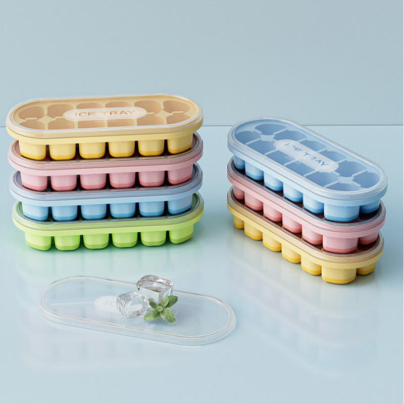 12 Grid Single-Layer Tray With Transparent Ice Storage Box Ice Cream Ice Cube DIY Homemade Refrigerated Drink Kitchen Tools