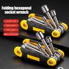 Multifunction 6 in 1 Socket Wrench High Hardness Screwdriver Wrench Folding Socket Wrench  Bicycle