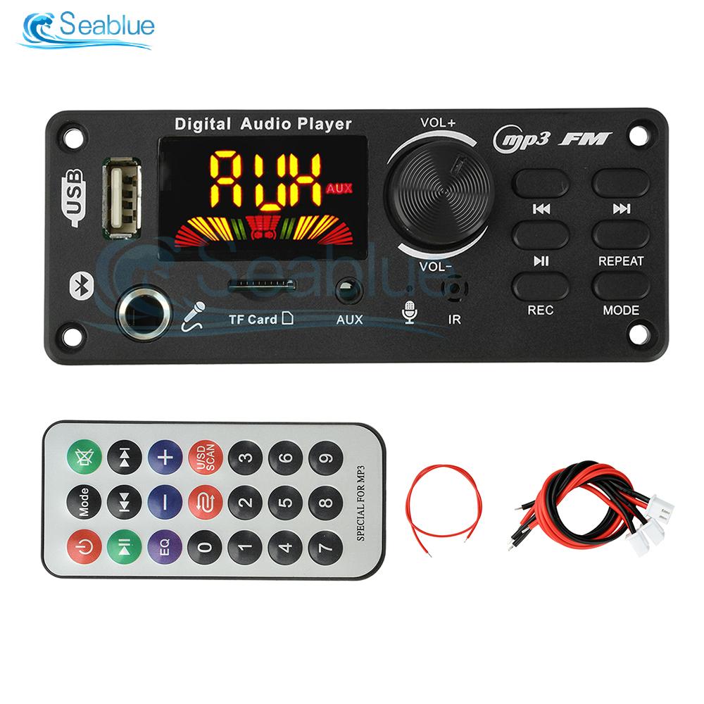 

MP3 Bluetooth Decoder Board With 87.5-107.5MHZ FM Radio Recording Function DC 7-24V 2x50W Amplifier for Car Home Audio System