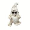 1pc Halloween Estilo Vintage Resina Gnome Viejo Estatua, Blanco barbudo Enano Estatua, Decoración de Halloween