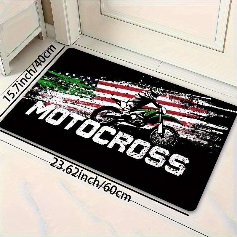 1pc/8Mm Motorcycle Off-Road Race E-Sports Room Carpet, Laundry Room Mat, Bathroom Rug, Kitchen Mat, Living Room Carpet, Bedroom Rug, Indoor