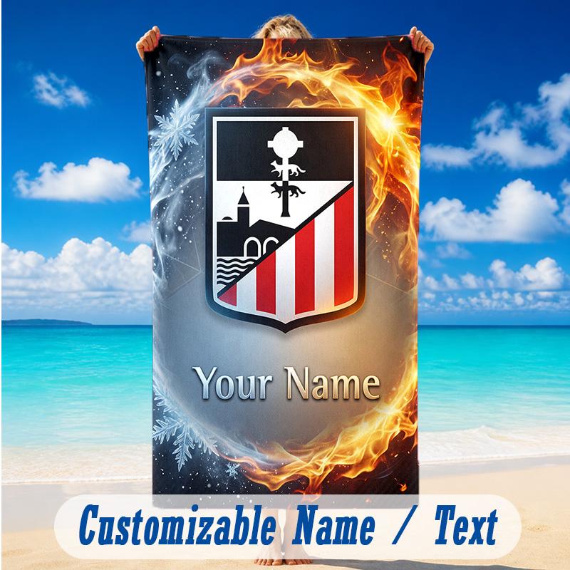 Beach Towel Custom Name Text, Quick Dry Large Towel For Beach HomeAthletic Bilbao FC
