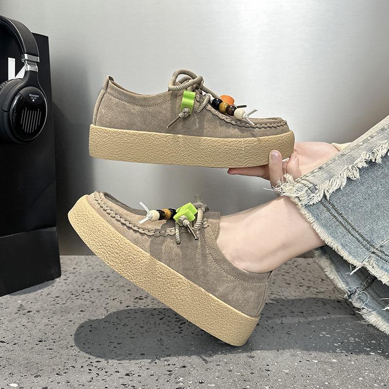 Platform kangaroo shoes women's autumn new casual retro suede single shoes women's shoes