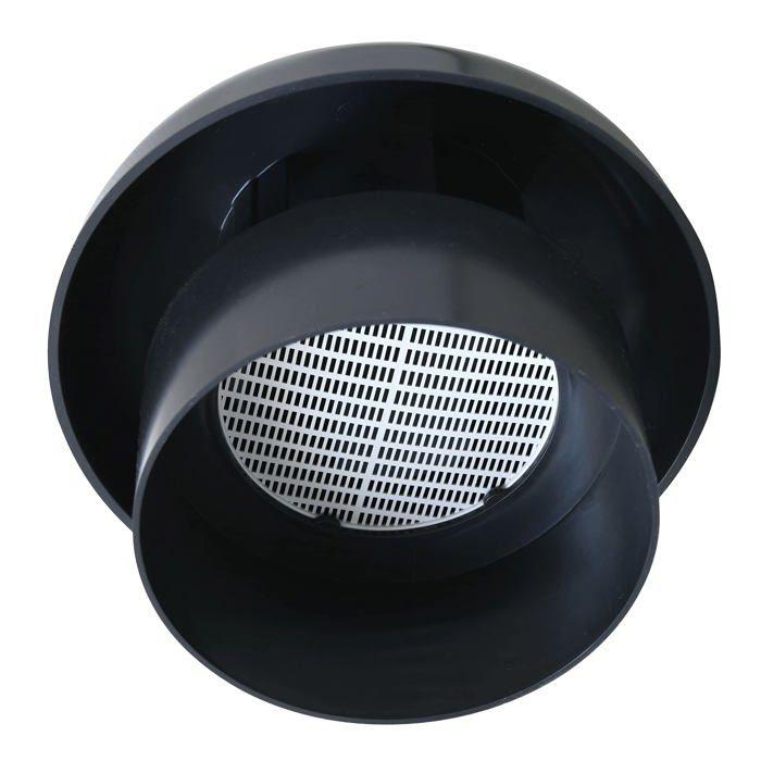 First plast - cdvm140a-y - cdvm140a chapeau de ventilation tete salateur avec filet, ardoise, diametre interieur 140 mm