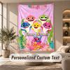 Baby Shark Tapestry, Personalized Custom Text, Wall Hanging Tapestry For Living Room Home Wall Decor