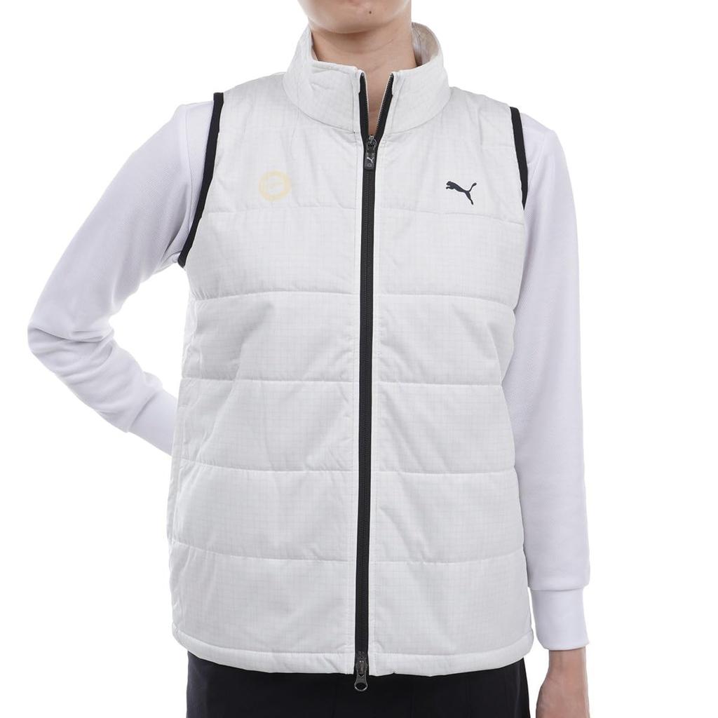 Puma Golf Hyper Stretch Mini Koushi Check FZ Stand Padded White XL Women's Vest, Vest, 624966, Glow,